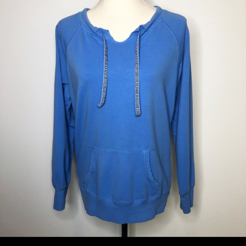 Green Tea Blue Pocket Pullover Sweatshirt M